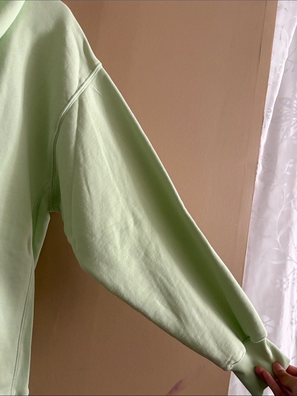 Light Mint Zip-Up Hoodie (Tna by Aritzia) COZYAF — strings were replaced - Picture 4 of 5